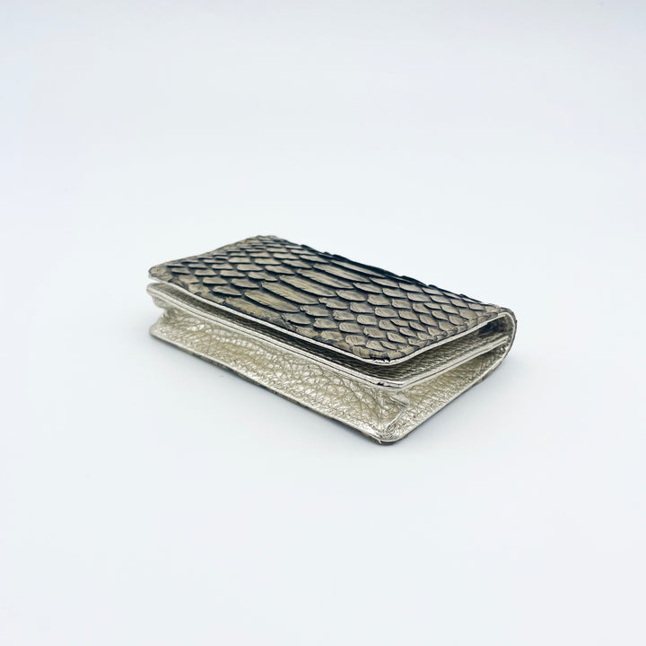 Python×gold&silver ヘビ革×ゴールド＆シルバーコンビ カード