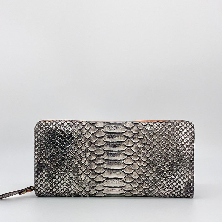 Antique python アンティークパイソン ラウンドファスナー長財布(内