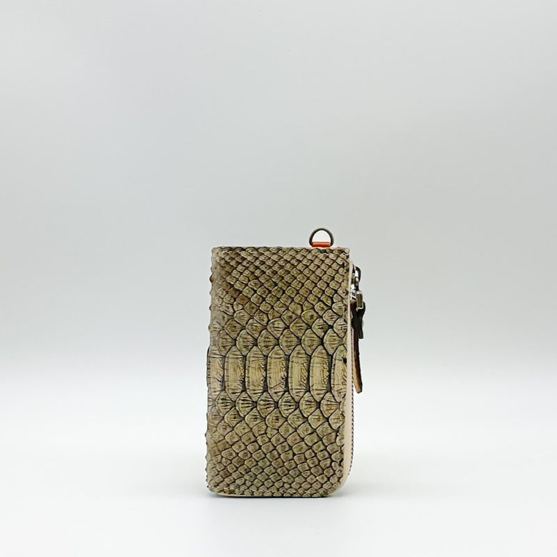 Antique Python(アンティークパイソン)ワンランク上の育てるヘビ革L字ファスナーキーケース