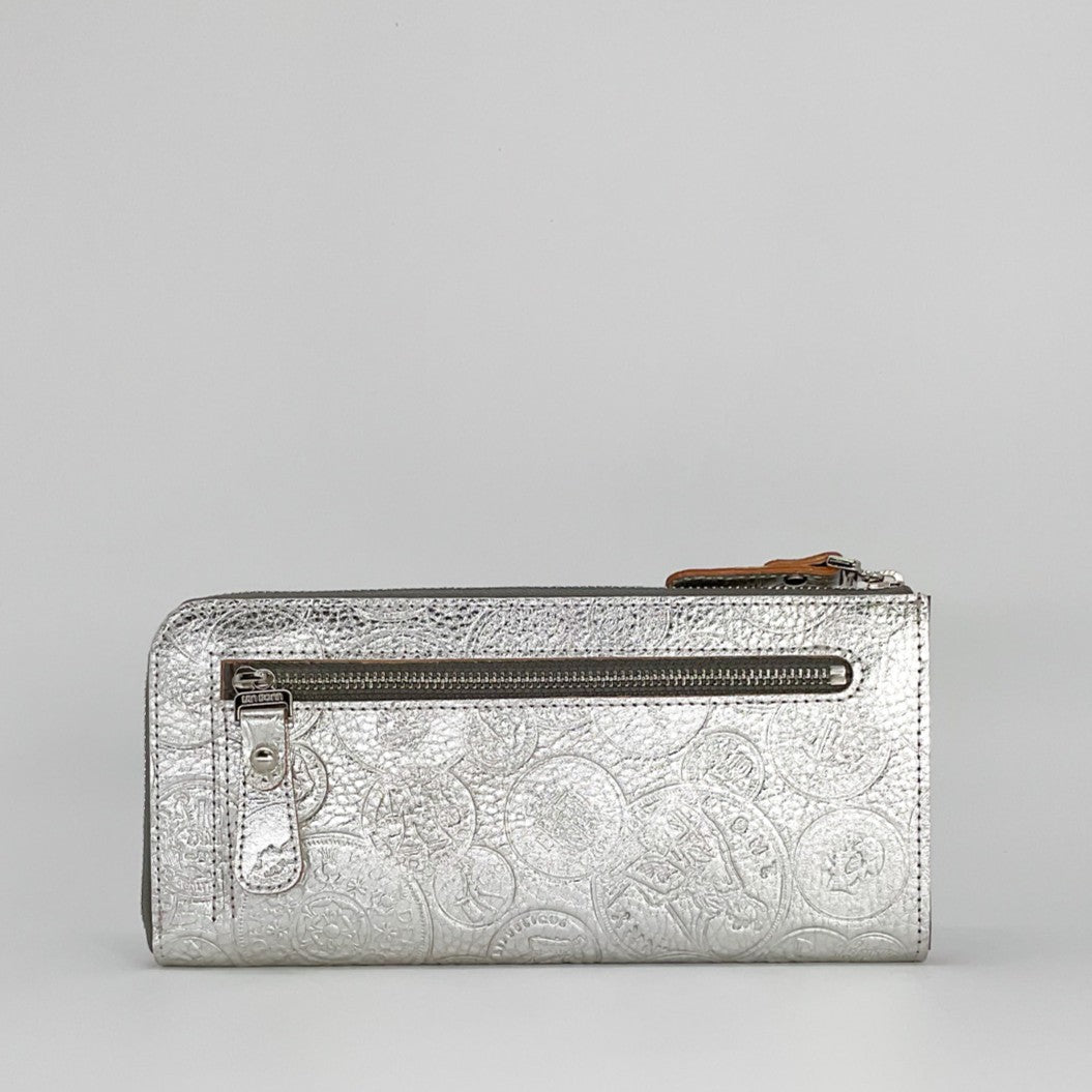 COIN コイン マチ有L字ファスナー長財布 Silver