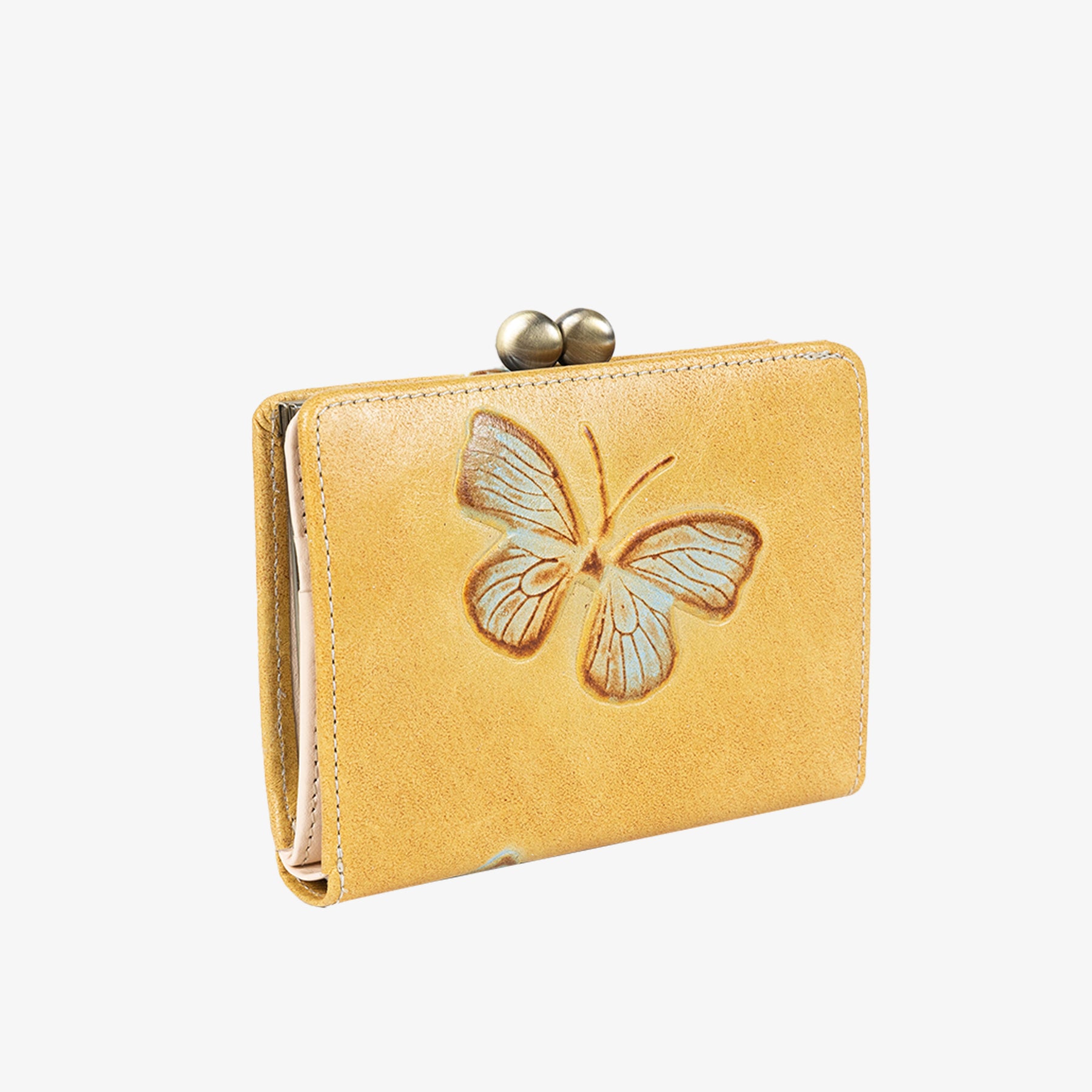 DOLCE 特注イタリアンレザーの蝶が舞う口金付き二つ折り財布 – VIA DOAN（ヴィア ドアン）